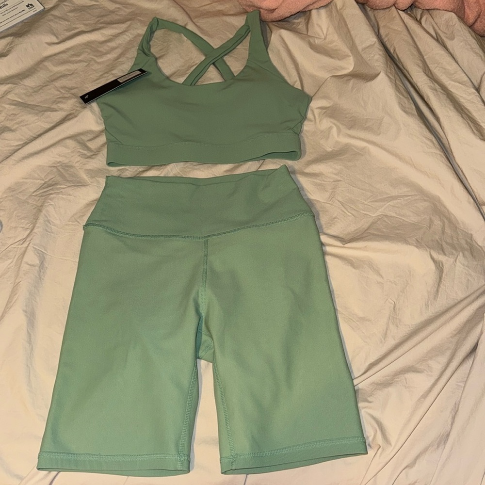 NWT First Division Sage Green Workout Set